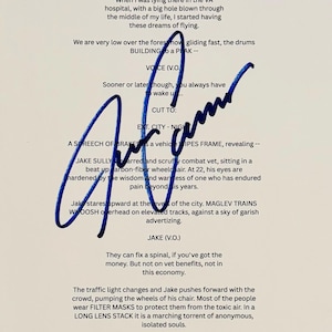 James Cameron Authentic Signed Script Sheet With Certificate