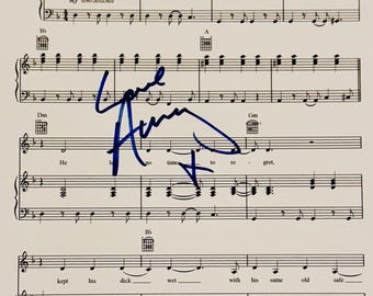 Partitura auténtica firmada por Amy Winehouse con certificado