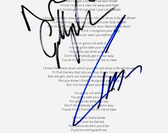 Letra de canción firmada por Noel y Liam Gallagher + Certificado de Autenticidad (COA)