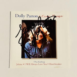 Dolly Parton Love Songs Genuine Authentic Signed Album CD Cover With Certificate