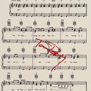 Tom Petty Authentic Signed Music Sheet With Certificate