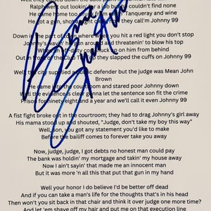 Bruce Springsteen Authentic Signed Music Lyric With Certificate