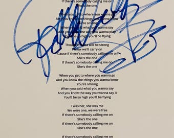 Robbie Williams Authentic Signed Music Lyric With Certificate