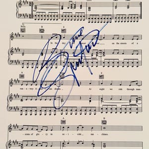 Bruce Springsteen Authentic Signed Music Sheet With Certificate