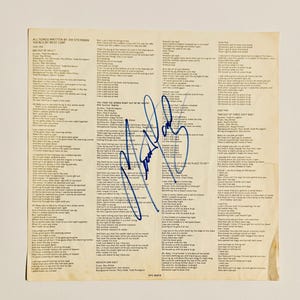 Meat Loaf Authentic Signed Inner With Certificate