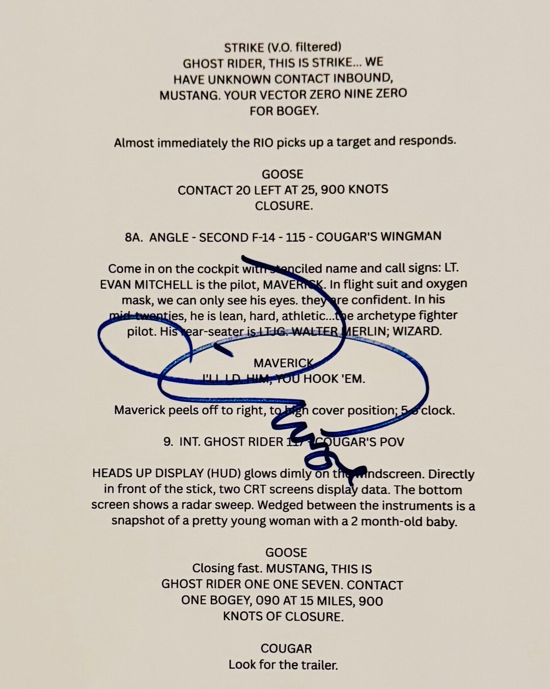 Tom Cruise Authentic Signed Script Sheet With Certificate - Etsy