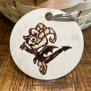 Razzle and Dazzle Hazbin Hotel Keychain Handmade Wood Burning Art