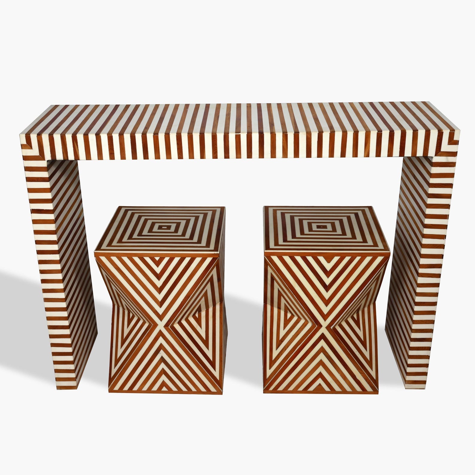 Handcrafted Bone Inlay Console Table Artisanal Elegance for a — free download