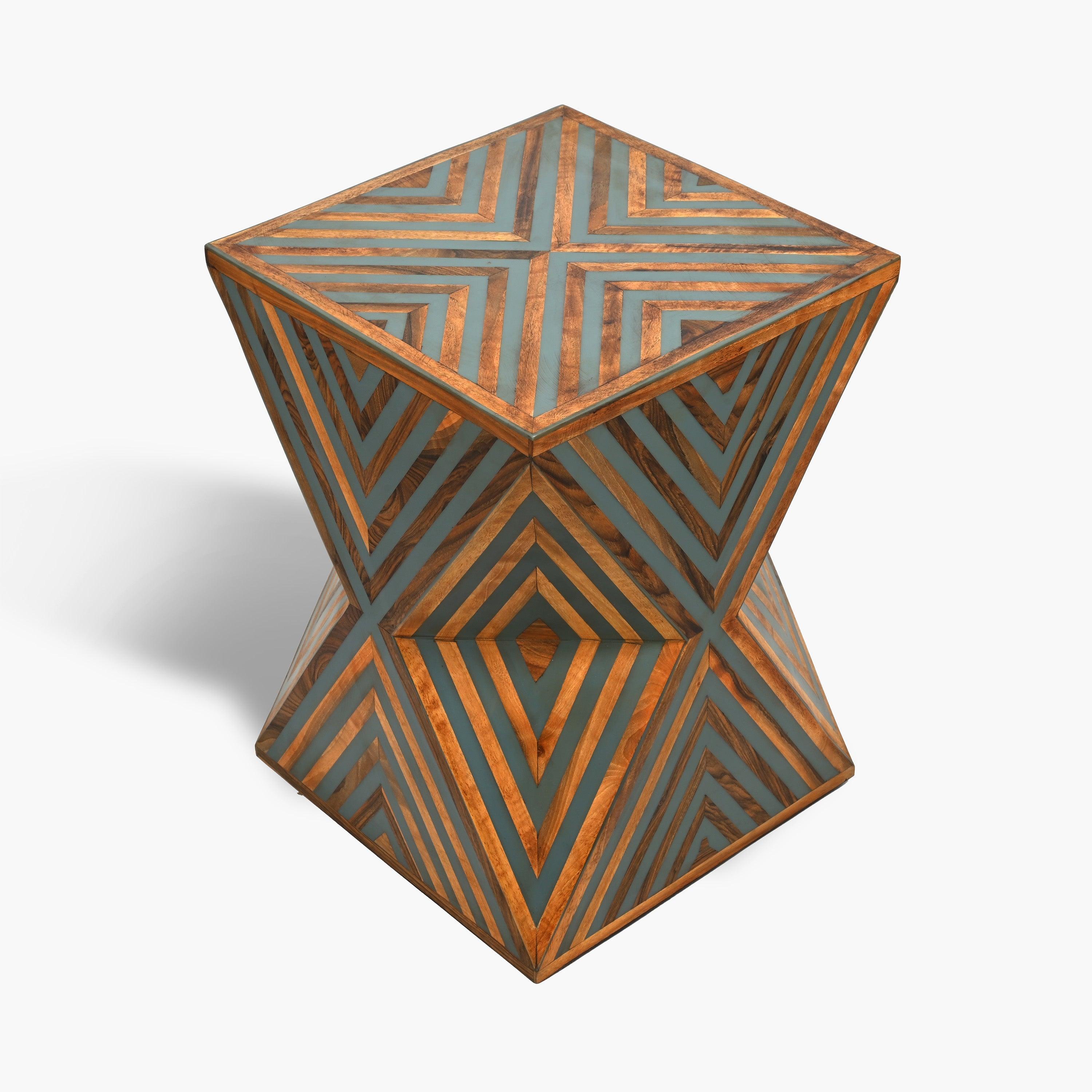 Handcrafted Square Walnut Side Table: Elegant Wood Accent for Any Room.