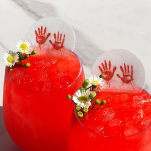 50 Spooky Hands Edible Drink Toppers: Halloween Cocktail Garnish