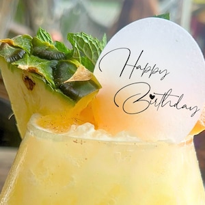 50 Edible Drink Toppers: Happy Birthday Cocktail Garnish