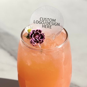 Custom Edible Drink Toppers: Personalized Cocktail Garnish, Bulk 300 Ct