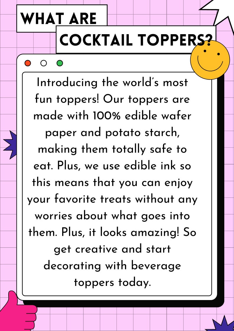 What are cocktail toppers?
