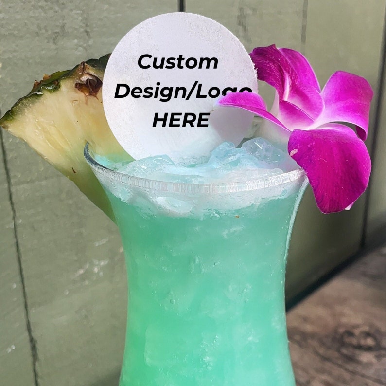 Custom edible drink topper for cocktail bar garnish decoration party favors