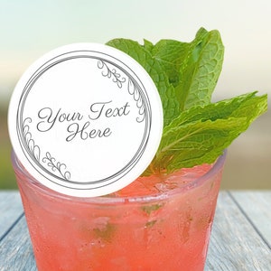 Cocktail Custom Edible dry Toppers for Wedding Party Favors Gift for Cocktail Garnish Lovers