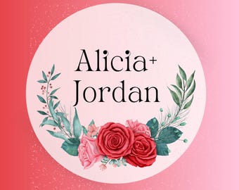 Adornos comestibles personalizados con forma de corazón floral: Boda, San Valentín (50 unidades)