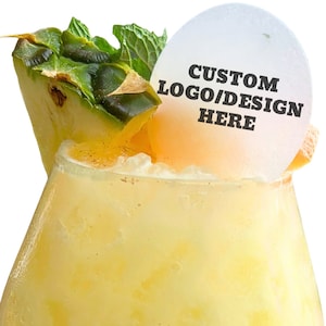 Custom Edible Drink Toppers: Bulk Cocktail Garnish, Personalized Logo