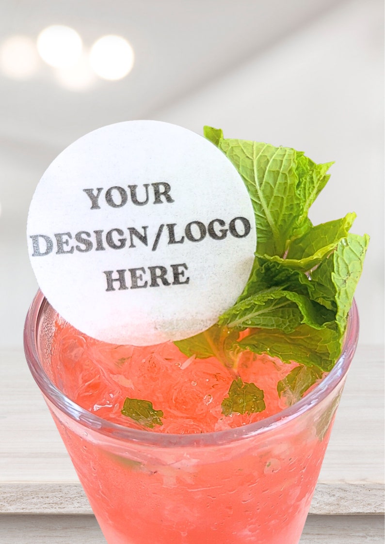 Custom edible drink topper for cocktail bar garnish decoration party favors