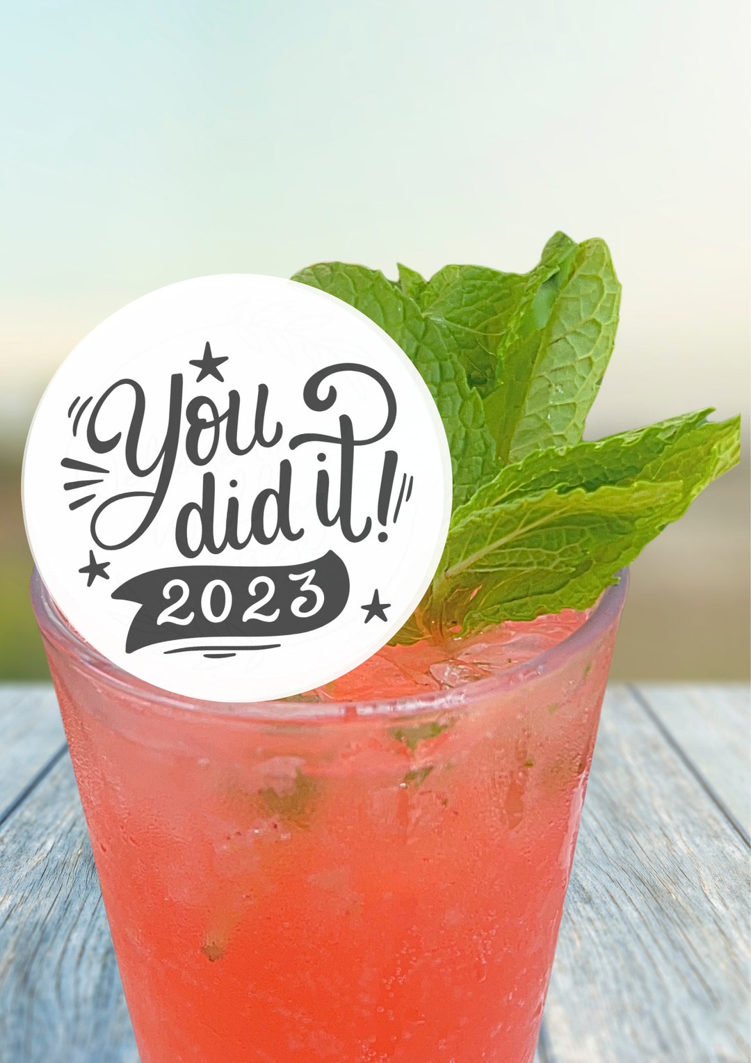 50 Edible 2023 Graduation Cocktail Toppers Wedding Party Favors Gift