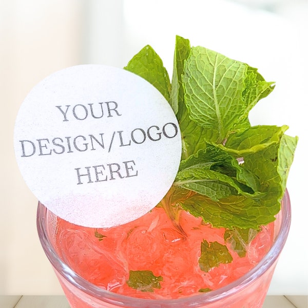 50 Customizable Edible Drink Toppers  | Cocktail Garnish for Wedding Party Favors | Bar Supplies | Vegan Party Favors