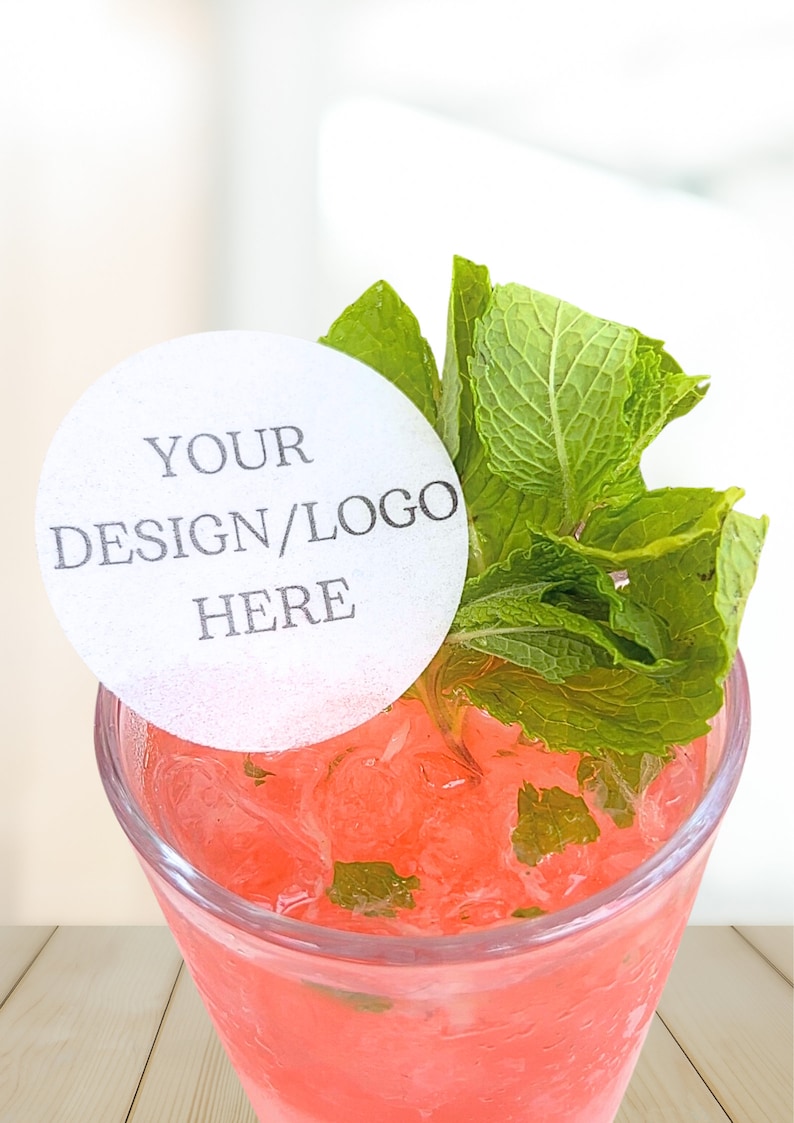 Custom edible drink topper for cocktail bar garnish decoration party favors