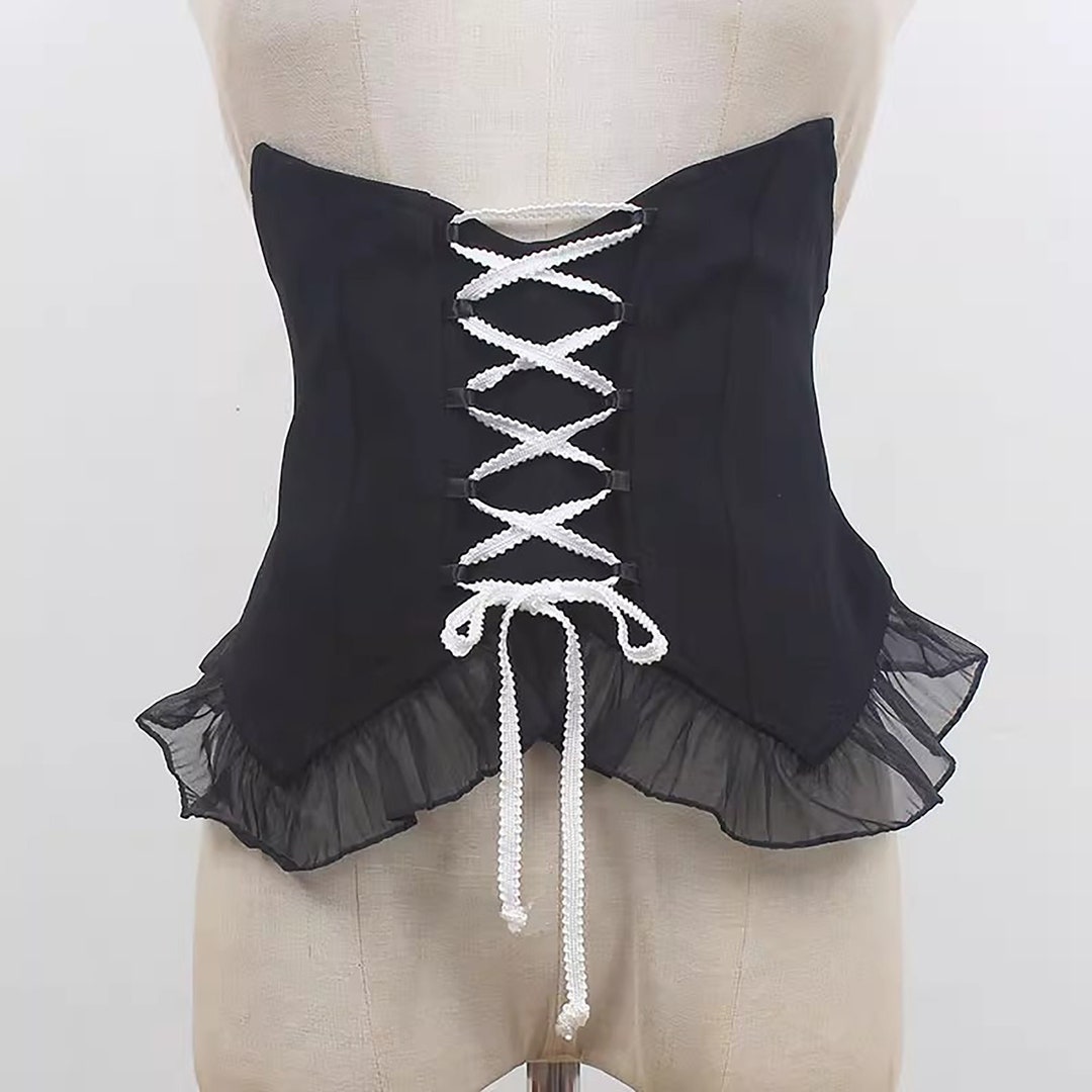 Ruffled Belt Corset Women Gothic Corset Belt Vintage Corset Etsy