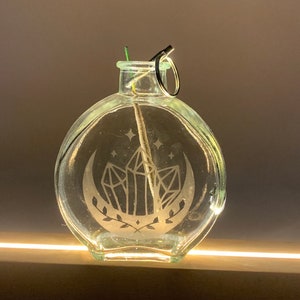 Crystal and Moon Incense Glass Bottle Burner by AmaZen Glass Co