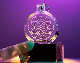 Flower of Life Glass Incense Bottle Burner by AmaZen Glass Co