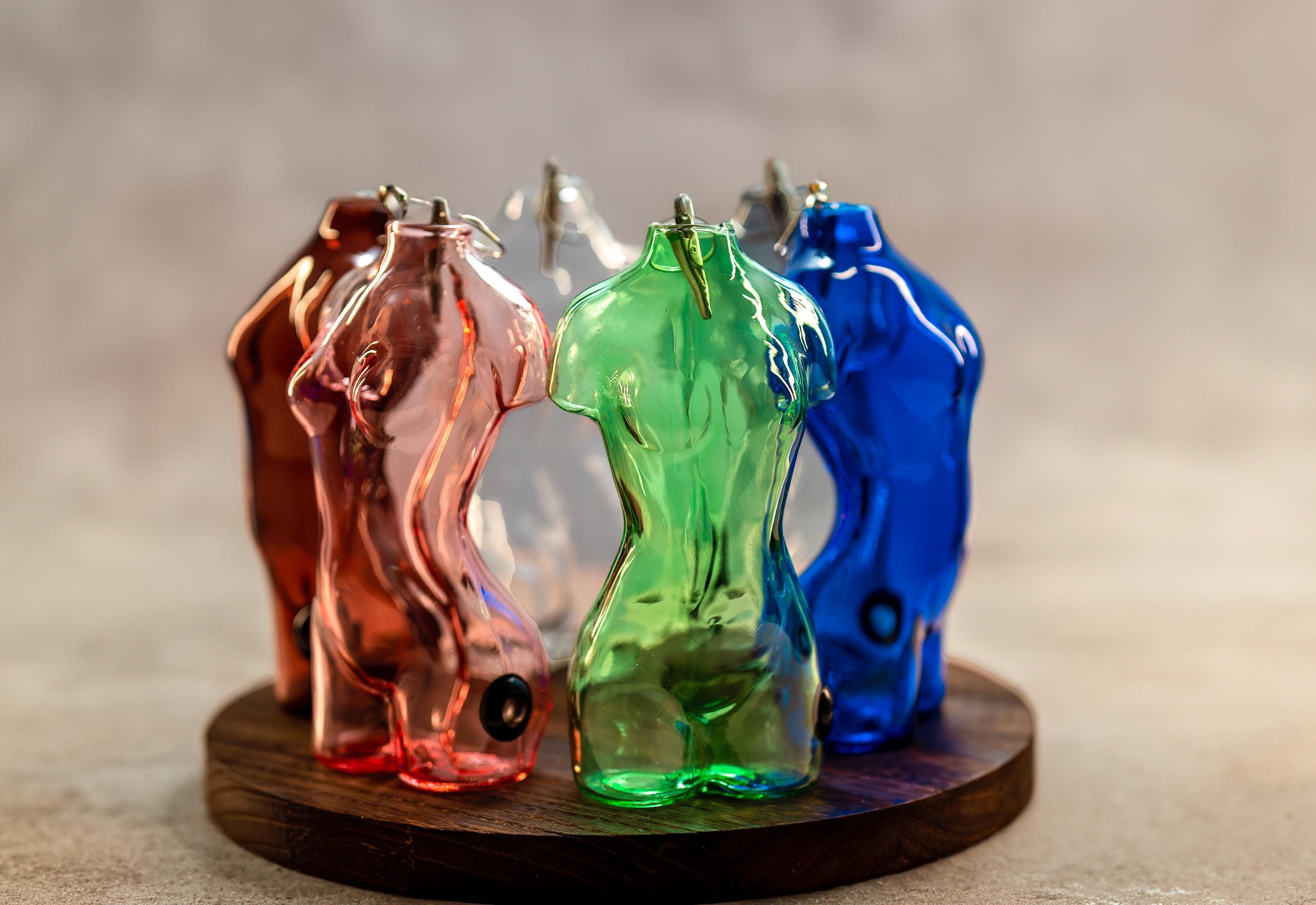 Goddess Female Body Figure Glass Incense Bottle Burner by Amazen