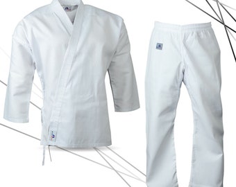 Mehrox Enfants Léger Poly coton Blanc Karaté Costume Gi Uniforme