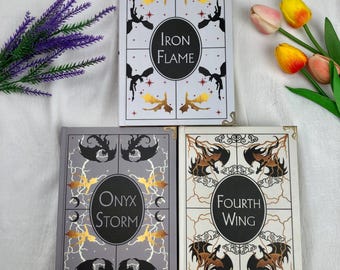 Fourth Wing Series Hardcover Book Set – Empyrean Fantasy Dragon Romance Collection, Fourth Wing, Iron Flame & Onyx Storm Aesthetic Book Gift