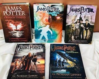 James Potter Hardcover Complete 5 Book Set by G. Norman Lippert | Magical Fantasy Novel Series Inspired Wizard World, Collector Edition Gift