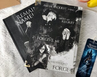 Remain Nameless Dramione Book Bind Hardcover Vol 1 & 2 | Dramione Fanfiction Slow Burn Romance Book, Dark Academia Style BookTok Reader Gift