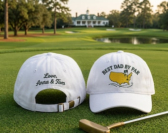 Personalized Embroidered Golf Dad Hat, Best Dad By Par Cap, Custom Name Father’s Day Gift for Golf Lover, Embroidered Baseball Hat