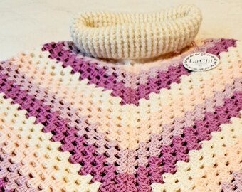 Crochet poncho for baby girl - Poncho bimba