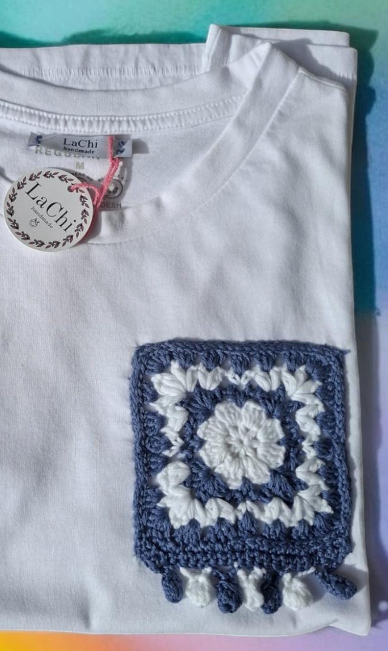 Granny Tshirt With Small Pom Poms Etsy