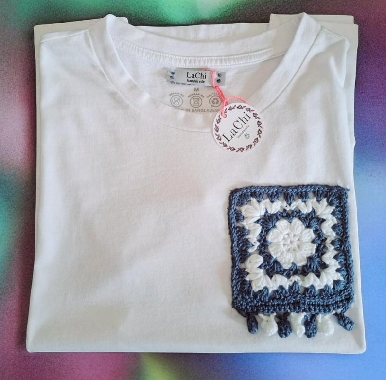 Granny Tshirt With Small Pom Poms Etsy