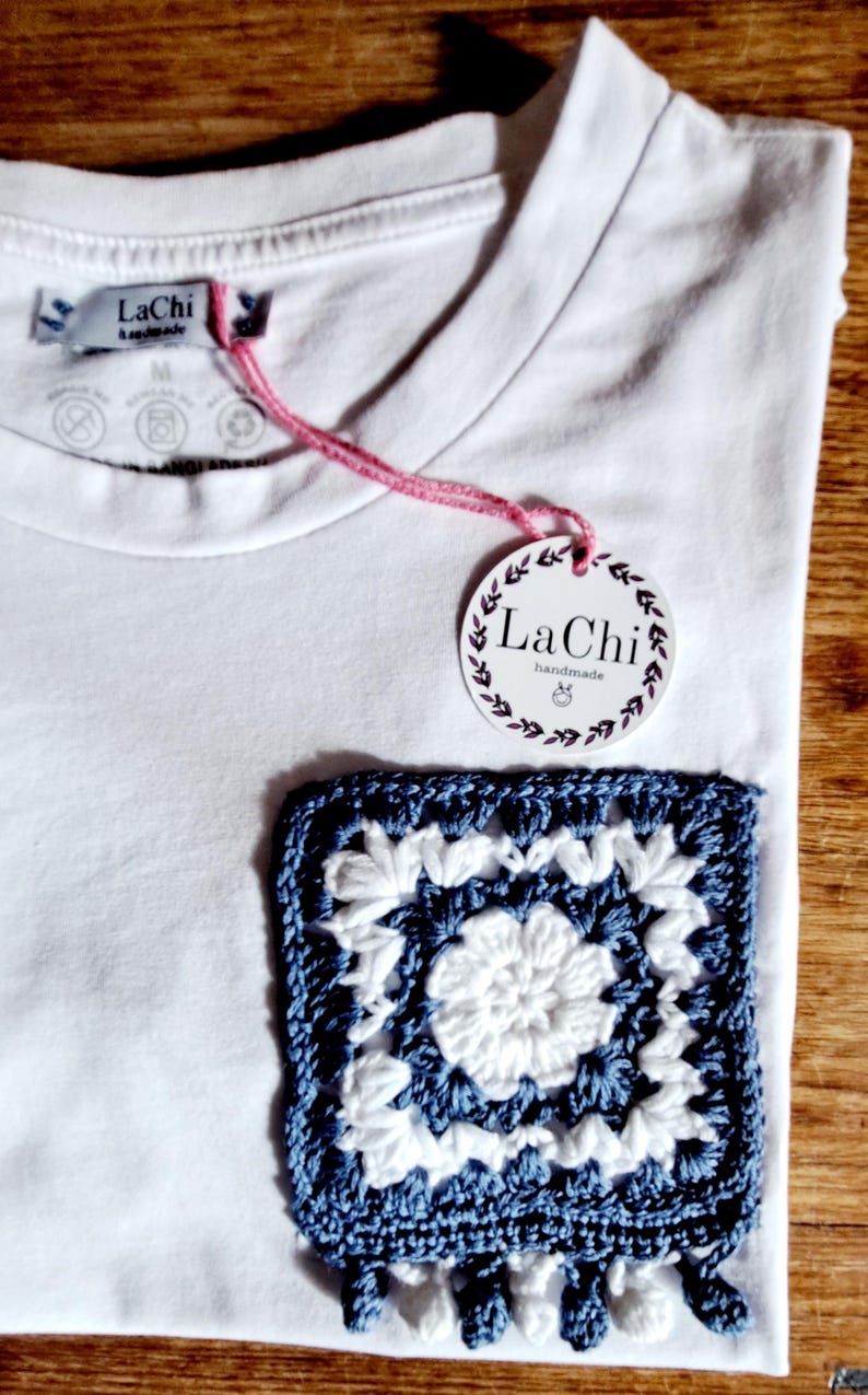 Granny Tshirt With Small Pom Poms Etsy