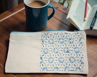 Canvas bag with Sashiko embroidery