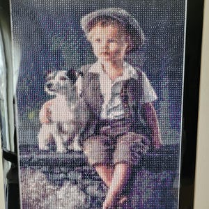 Boy with Dog diamond art