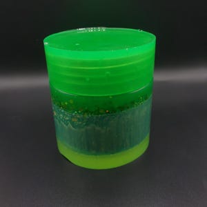 Glow Green Resin Stash Jar – Handmade Glitter Accent Storage Container with Twist Lid