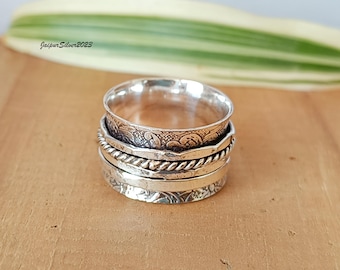 Silver Spinner Ring, Handmade Ring, 925 Sterling Silver Ring, Women Ring, Designer Ring, Beautiful Ring, Silver Ring, Birthday  Gift Ring