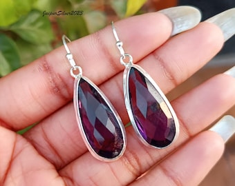 Amethyst Earring, Handmade Earring, 925 Sterling Silver Earring, Women Earring, Beautiful Earring, Gemstone Earring, Amethyst Stone Earring