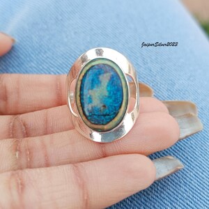 Handmade Monarch Opal Sterling Silver Ring - Boho Style