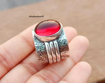 Handmade Garnet 925 Silver Ring: Designer Gemstone Jewelry