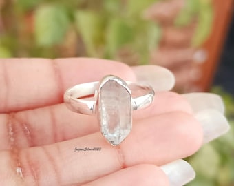 Handmade Herkimer Diamond Ring: 925 Sterling Silver Band