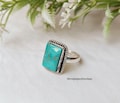Kingman Turquoise Statement Ring, Handmade Sterling Silver Ring, Boho Gemstone Jewelry, Gift For Her