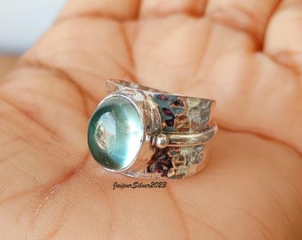 Handmade Aquamarine 925 Silver Ring: Gemstone Birthstone Ring