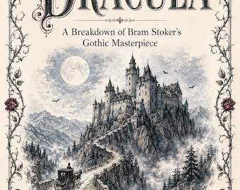 Printbare kaarten voor een Dracula-boekstudie, Bram Stoker Gotische literatuurset