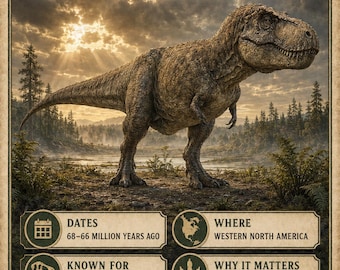 Feitenkaarten over de Tyrannosaurus Rex – Educatief leerpakket over de Tyrannosaurus Rex (digitale download)